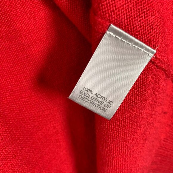 Avenue Holiday Red Cardigan Sweater Women’s Size 4X Plus Sequin Trim Open Front - Picture 12 of 15